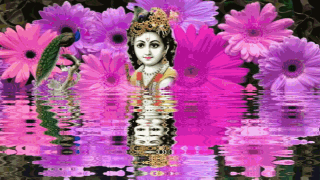 Jai Sh Krishna Float GIF - Jai Sh Krishna Float Water GIFs