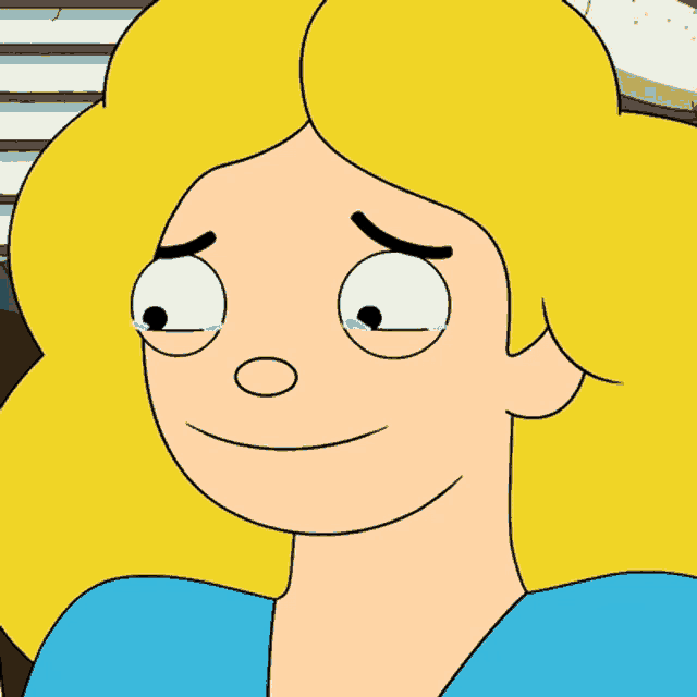 a cartoon of a woman with blonde hair crying