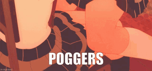 a cartoon of a girl with the word poggers on it