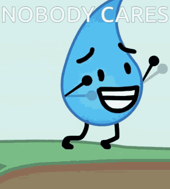 a picture of a cartoon character with the words nobody cares above it