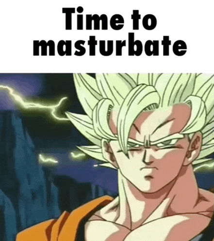 a picture of a cartoon character with the words time to masturbate below him