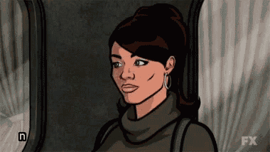 a cartoon of a woman with a fx logo on the bottom