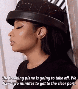 the freaking plane is going to take off . we have two minutes to get to the clearport .