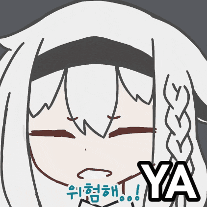 a cartoon drawing of a girl with a surprised look on her face and the word ya in the corner