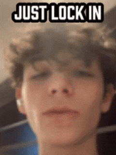 a close up of a person 's face with the words just lock in written above it