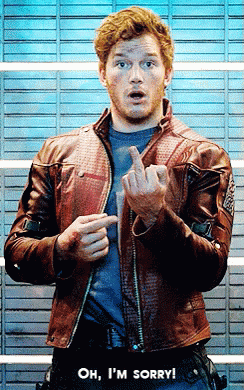 Sorry Middlefinger GIF - Sorry Middlefinger Starlord GIFs