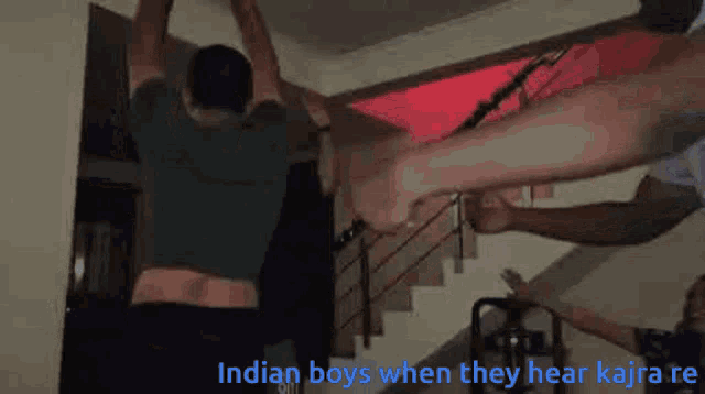 indian boys when they hear kajira re is written on a screen