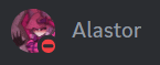 a blurred image of a person with the name alastor