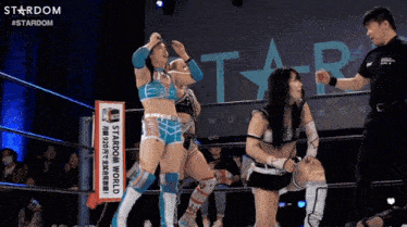 female wrestlers in a stardom world ring