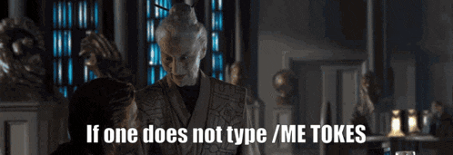a woman says if one does not type / me tokes in a dark room