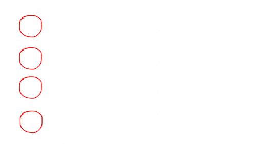 three red circles are drawn on a white background