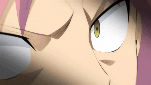 a close up of a person 's face with a white eye
