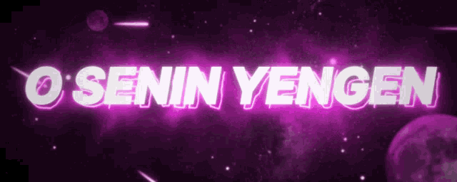 a purple background with the words o senin yengen in white