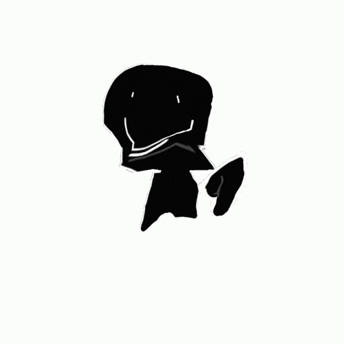 a black and white drawing of a person with a smiley face .