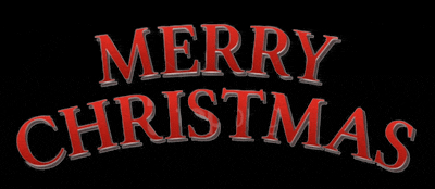 a merry christmas sign that is red on a black background