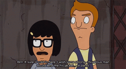 bob 's burgers bob and tina are talking about cold weather