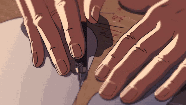 a drawing of a person 's hands with the number 30 on the bottom