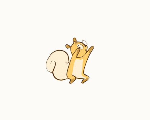 a cartoon drawing of two squirrels standing next to each other on a white background
