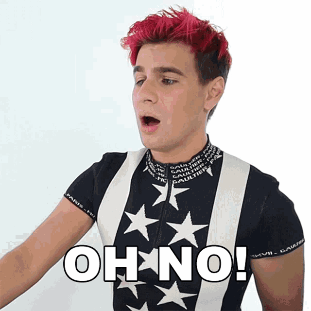 a man with red hair says oh no