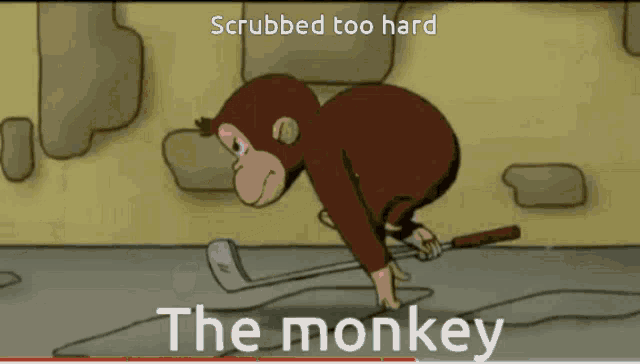 Curious George The Monkey Scrubbed Too Hard GIF - Curious George The Monkey Scrubbed Too Hard GIFs