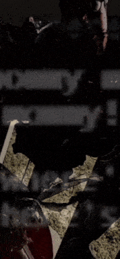 a poster of a man with a sword and the words " i 'm sorry "