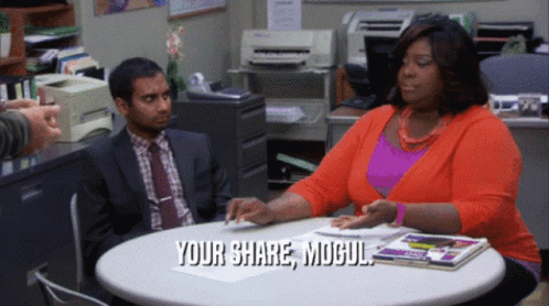 Your Share Mogul Parks And Rec GIF - Your Share Mogul Parks And Rec Split That Comish GIFs