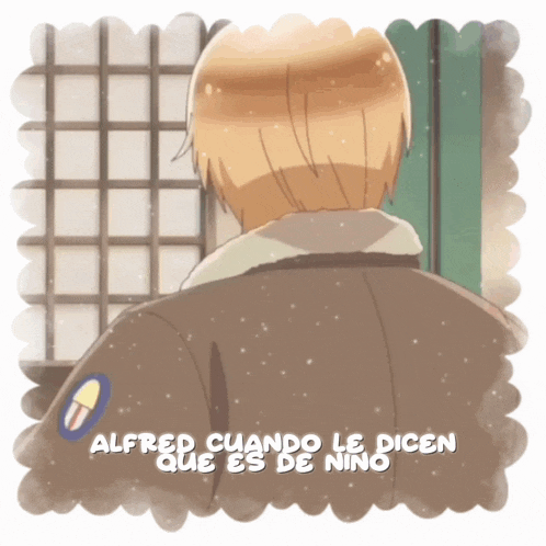 a picture of a man with the words alfred cuando le dicen que es de nino