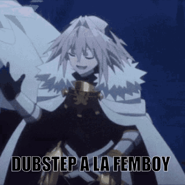 a picture of a knight with the words dubstep a la femboy on it