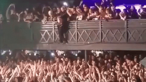 Stage Diving Ftw GIF - Foals Foals Music Jump GIFs