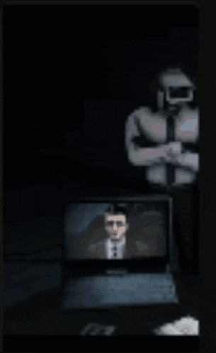 a blurry picture of a person walking through a door
