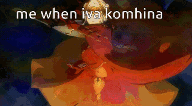 a pixelated image of a woman with the words me when iva komhina on the bottom