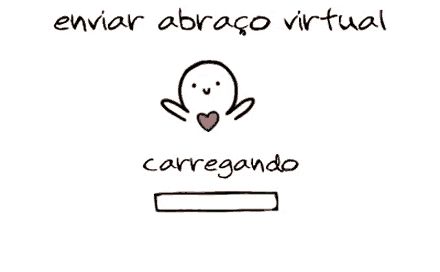 a cartoon of a person with a heart and the words " enviar abraco virtual "