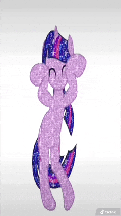twilight sparkle from my little pony is dancing on a tiktok video