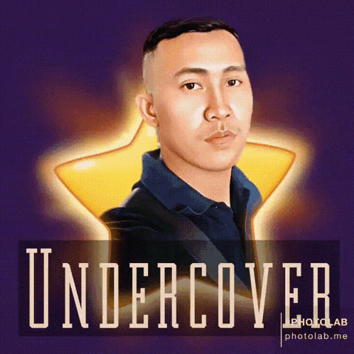 a picture of a man with a star in the background and the words undercover