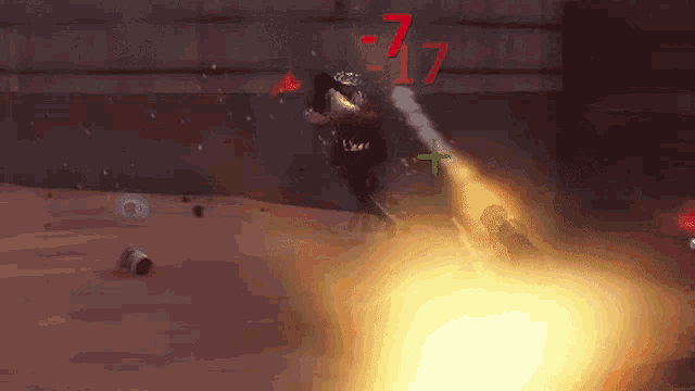 a video game screen shows a person with -17 on their score