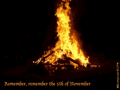 a picture of a fire with the words " remember remember the 5th of november " below it