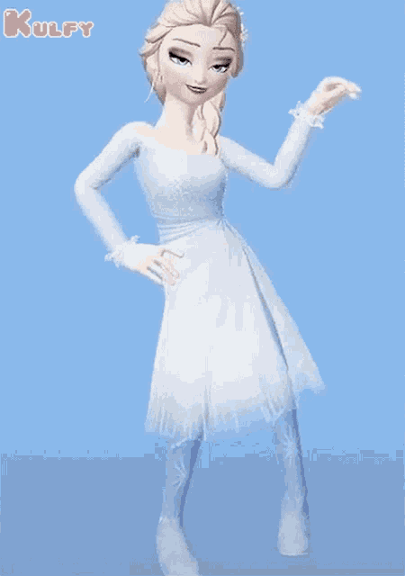 a cartoon of elsa from the movie frozen is dancing
