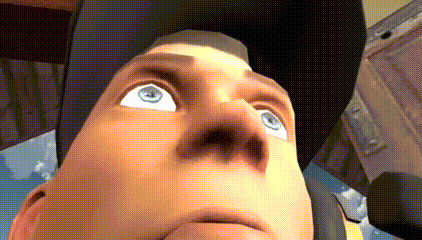 a close up of a cartoon character 's face with blue eyes wearing a cowboy hat .
