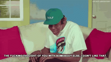 Tyler The Creator The Fucking Thought Of You With Somebody Else GIF - Tyler The Creator The Fucking Thought Of You With Somebody Else I Dont Like That GIFs
