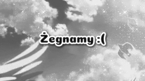a black and white photo of a cloudy sky with the words zegnami written in white letters