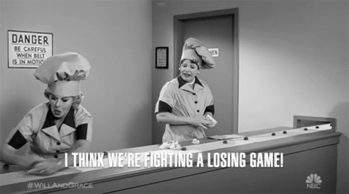I Think Were Fighting A Losing Game Debra Messing GIF