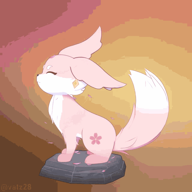 a drawing of a fox with a flower on its chest
