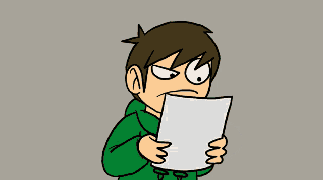 a cartoon character is holding a piece of paper that says not the face