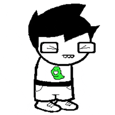 a black and white drawing of a boy with glasses and a green shirt
