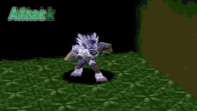 a video game character is surrounded by a green circle with the words noodle spray written on it