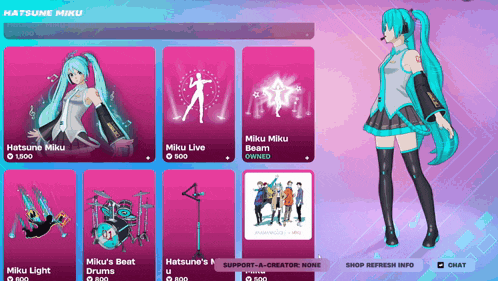hatsune miku is featured on the screen of a game