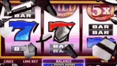 a slot machine with a 7 and a 5x bar on it