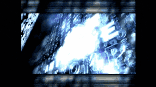 a computer screen displays a blue and white image with a few lines