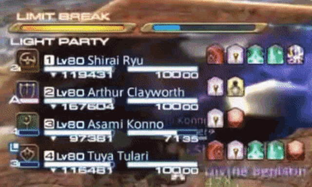a screenshot of a video game showing a limit break