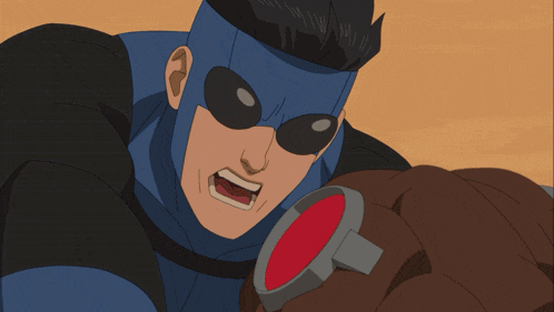 a cartoon of a man with a beard and a red circle on his head